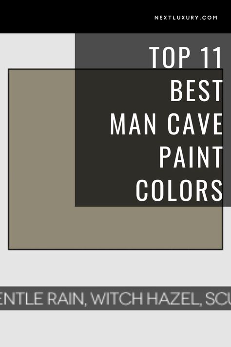 If you’re looking to revamp and redesign that old basement or spare room in the house into a man cave, the first thing you’ll need to consider is which paint color to go with. A trip to Home Depot or Lowes might give you a general idea, but you’re also going to get bombarded with an endless number of paint pallets to choose from. #nextluxury #homedesign #homedecor #homedecorideas Basement Man Cave Paint Colors, Mens Man Cave Ideas, Bourbon Room Paint Colors, Pub Paint Colors, Home Man Cave Ideas, Man Cave Colors Paint, Man Cave Paint Ideas Color Schemes, Mancave Paint Color Ideas, Mens Home Office Paint Colors