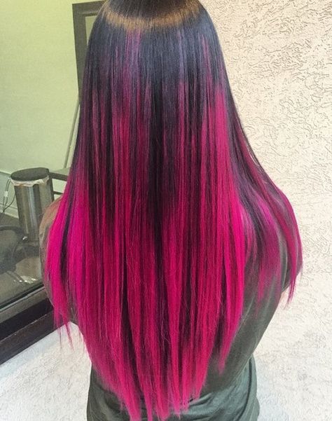 black to pink ombre Dark Ombre Hair, Black Hair Ombre, Ombre Hairstyles, Pink And Black Hair, Pink Ombre Hair, Blond Ombre, Ombre Hair Blonde, Ombré Hair, Balayage Hair Blonde