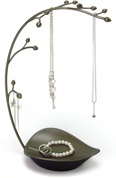 AmazonSmile: Umbra Orchid Jewelry Hanging Tree Stand - Multi-Functional Necklace Metal Holder Display Organizer Rack With a Ring Dish Tray - Great For Organization - Can Be Used As Decor, Dining Room Centerpiece: Home & Kitchen Tree Necklace Holder, Tree Jewelry Holder, Orchid Jewelry, Dining Room Centerpiece, Ring Plate, Necklace Stand, Necklace Holder, Tree Stand, Jewelry Tree