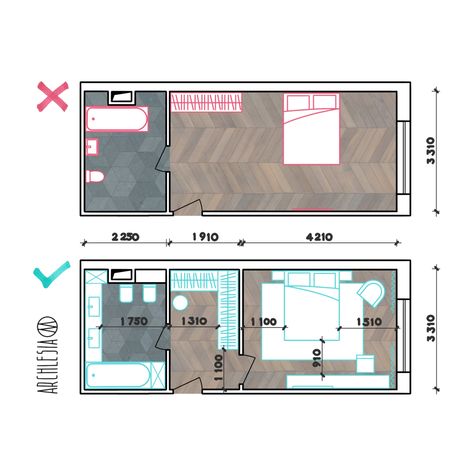 Residential complex “Elitnyj kvartal tishinskij”, Moscow.  Follow @archlesia for more tips!  My accounts: • instagram @archlesia or instagram.com/archlesia • telegram @archlesia or t.me/archlesia Small Bedroom Plan, Bedroom Layout Design, Master Suite Addition, Architecture Design Presentation, 2bhk House Plan, House Roof Design, Bedroom Layout, House Floor Design, Window Grill Design