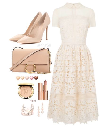 Cream Colour, March 8, Church Outfits, Looks Chic, Dressy Outfits, Komplette Outfits, Cream Dress, Classy Dress, Elegant Outfit