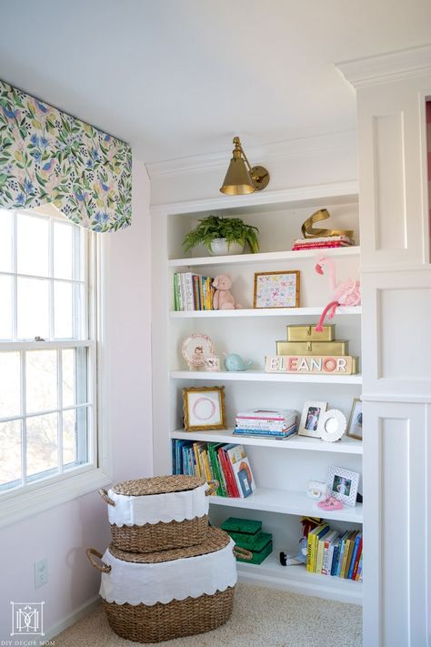 DIY Cornice Board: Fabric Covered Cornice Box Tutorial - DIY Decor Mom Diy Cornice Board, Window Valance Box, Cornice Boards Diy, Cornice Board Ideas, Cornice Boards Window Treatments, Diy Window Valance, Diy Cornice, Nursery Valance, Box Valance