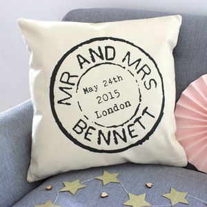 Wedding Gifts For Newlyweds, Thoughtful Wedding Gifts, Wedding Cushion, Handmade Wedding Gifts, Diy Wedding Gifts, Personalised Cushions, Best Stocking Stuffers, Best Wedding Gifts, Wedding Stamp