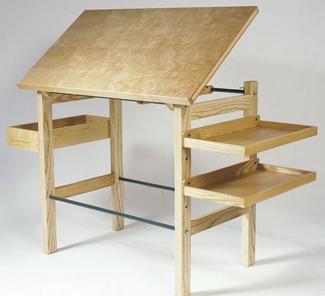 Drafting Table Diy, Drafting Table Ideas, Diy Drafting Table, Repurposed Wood Projects, Crib Woodworking Plans, Woodworking Projects Table, Wooden Desk Chairs, Wood Furniture Plans, Drawing Desk