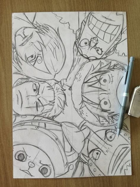 Simple Anime Doodles, One Piece Cartoon Art, One Piece Doodles Simple, Sketch Book Ideas Aesthetic Anime, One Piece Doodle Art, Anime Sketchbook Ideas, Sketchbook Ideas Anime, One Piece Drawing Sketches, Random Sketches Doodles