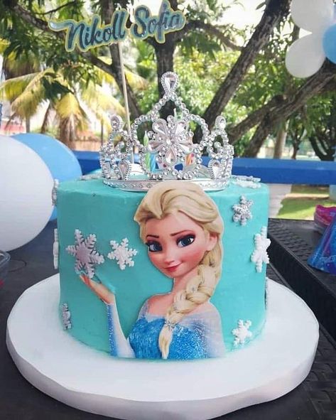 Tinkerbell Birthday Cakes, Frozen Design, Elsa Birthday Cake, Frozen Birthday Party Cake, Frozen Themed Birthday Cake, Pastel Frozen, Frozen Theme Cake, Frozen Bday Party, Bolo Frozen