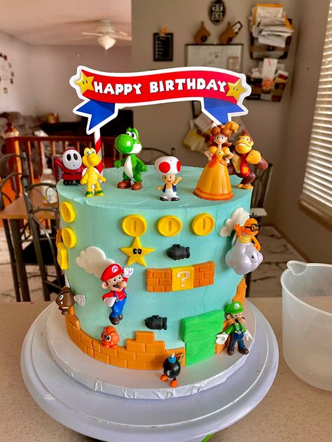 Peach Birthday, Mario Cake, Birthday Idea, Dessert Table, Sweet Treats, Mario, Birthday Cake, Happy Birthday, Cake