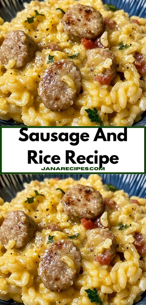 Searching for a crowd-pleasing dinner? This Sausage and Rice Recipe is a winner, featuring rich flavors and easy preparation. Perfect for gatherings or cozy nights in, it promises satisfaction for all ages! Recipes With Sausage And Rice, Italian Sausage Recipes Rice, Creamy Rice And Sausage, Sausages And Rice, Chicken Sausage And Rice Recipes, Chicken Sausage Rice Recipes, Sausage Supper Ideas, Link Sausage Recipes Dinners, Sausage Rice Recipes