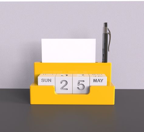 3d Printed Desk Accessories, Mdf Art, Block Calendar, Desk Organiser, Organization Gifts, Thoughtful Christmas Gifts, Print Calendar, Office Set, Perpetual Calendar