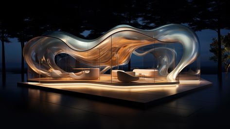 Behance 上的 Fluid Shapes Booth Concept :: Midjourney Art Exhibition Design, Fluid Shapes, Experience Center, Architecture Concept, Concept Architecture, Fluid Art, Exhibition Design, Art Exhibition, Concept Art