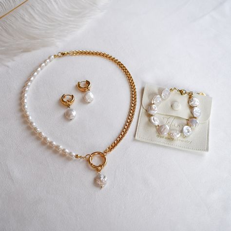 GOLD PLATED JEWELRY | PEARL NECKLACES | EARRINGS | Natural freshwater pearls jewelry set ⚪️gold plated ⚪️free US shipping www.jelanny.com | Instagram Formal 14k Gold Pearl Necklace With Pearl Charm, Gold Pearl Elegant Toggle Necklace, Refined Gold Pearl Necklace With Charm, Gold Bohemian Multi-strand Pearl Necklace, Real Pearl Bracelet, Real Pearl Jewellery, Elegant 14k Gold-filled Pearl Necklace With Charm, Bride Jewelry Set, Pearl Jewelry Set