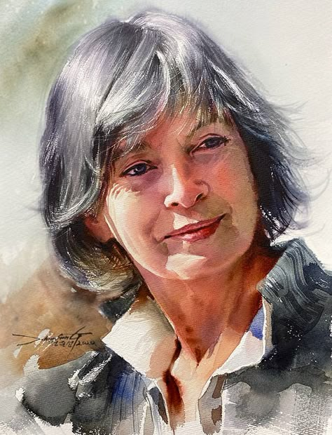 Amazing Watercolor Portrait Paintings By Jung hun-sung - 6 Watercolor Portrait Tutorial, Watercolor Art Face, Watercolor Face, Portrait Tutorial, Watercolor Portrait Painting, Painting Paper, Portrait Paintings, Watercolor Sketchbook, Watercolor Painting Techniques