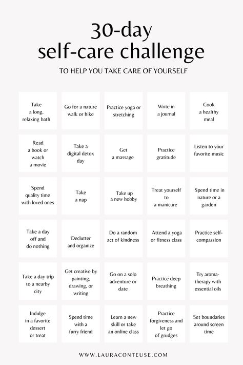 a pin that says in a large font 30-Day Self-Care Challenge Wellness Challenge Ideas, 30 Days Self Care Challenge At Home, May Self Care Challenge, One Week Challenge Self Care, Self Care Monthly Challenge, 30day Self Care Challenge, Self Care Calendar, Selfcare Challenge, Challenge Self Care