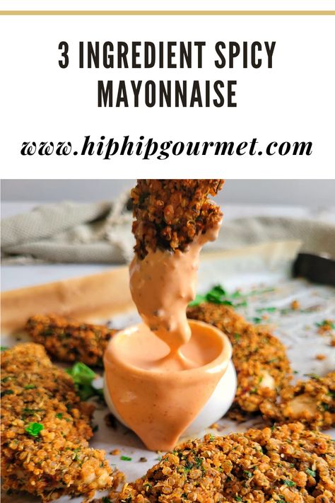 chicken tender dipping into a bright orange dipping sauce, more tenders surrounding Spicy Mayo Recipe, Mayo Dressing, Sandwiches Wraps, Mayo Sauce, Dipping Sauces, Spicy Mayo, Favorite Meals, Chip Dip, Spicy Sauce