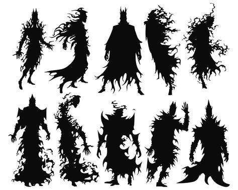 Creature Silhouette, Ghost Silhouette, Lion Man, Torn Clothes, Monster Design, Evil Spirits, Cyberpunk, Vector Art, Lion