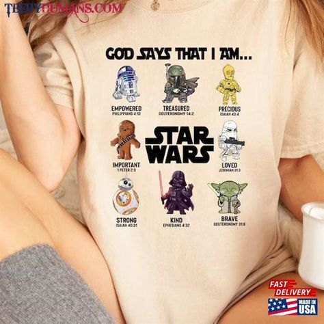 Star Wars Shirt Ideas, Family Vacation Tshirts, Ephesians 4:32, Star Wars Hoodie, Star Wars Sweatshirt, God Says, Star Wars Party, Star Wars Shirts, Comfort Colors Shirt