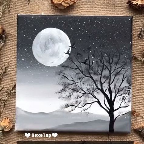 Painting Videos Tutorials, Gif Art, Painting Video, Canvas Painting Tutorials, Simple Canvas Paintings, Easy Canvas Art, Easy Canvas Painting, Art Painting Gallery, Canvas Painting Diy