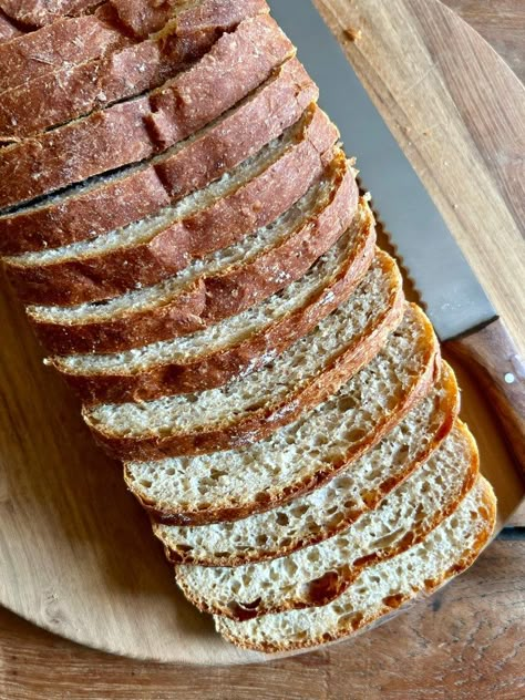 Honey Whole Wheat Sandwich Bread - Harvest & Nourish Roasted Garlic Artisan Bread, Garlic Artisan Bread, Savoury Loaf, Whole Wheat Sandwich Bread Recipe, Wheat Sandwich Bread Recipe, Whole Wheat Sandwich Bread, Bread For Sandwiches, Wheat Sandwich Bread, Best Tuna Salad Recipe