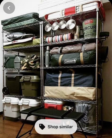 Camping Equipment Storage, Outdoor Gear Storage, Camping Gear Storage, Adventure Room, 1000 Lifehacks, Gear Room, Camping Bedarf, Camper Awnings, Camping Diy