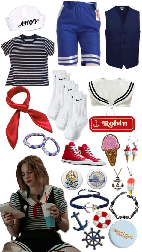 (Made by me- DONT STEAL) Scoops Ahoy, Robin Costume, Stranger Things Costume, Costume Inspo, Birthday List, Stranger Things