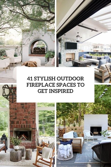 stylish outdoor fireplace spaces to get inspired cover Outdoor Fireplace For Small Patio, Outdoor Deck Fireplace Ideas, Simple Outdoor Fireplace Ideas, Small Backyard Fireplace, Outdoor Mantle Ideas, Free Standing Outdoor Fireplace, Outdoor Fireplace Tile Ideas, Outdoor Fireplace Decorating Ideas, Outdoor Fireplace Under Covered Patio