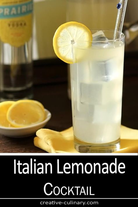 Italian Lemonade Cocktail via @creativculinary Italian Alcoholic Beverages, Italian Lemonade, Cocktail With Vodka, Cocktails For Beginners, Lemonade Cocktail Recipe, Romantic Drinks, Summer Beverages, Culinary Food, Italian Drinks