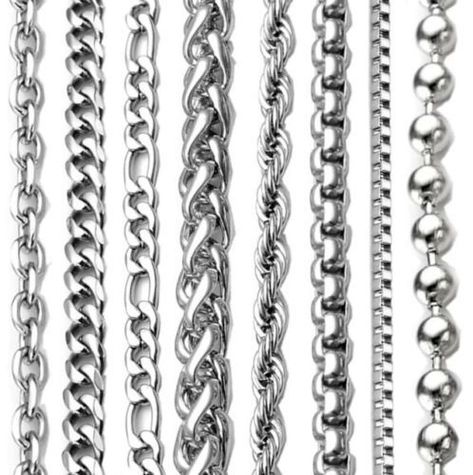 Silver Y Necklace, Chain Tattoo, Chain Link Necklace Silver, Silver Link Chain, Link Chain Necklace, Metal Chain Link, Silver Chain Necklace, Stainless Steel Necklace, Chains For Men