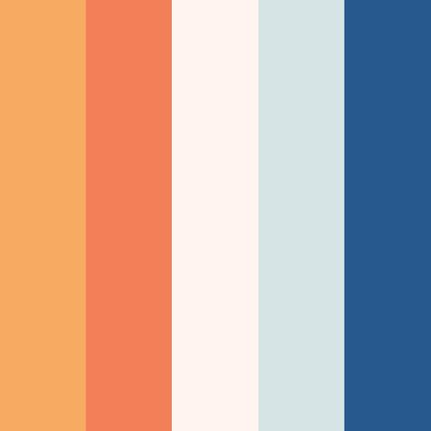 Blue And Orange Colour Palette, Blue Palette Colour Schemes, Blue Orange Color Palette, Blue And Orange Palette, Print Color Palette, Orange And Blue Color Palette, Blue And Orange Color Scheme, Blue Color Palettes, Orange Color Palette