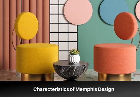 Memphis interior design is a retro style popular in the 1980s. It utilizes bright colors, geometric shapes, and a mismatch of decor. Memphis Style Design, Memphis Style, Memphis Inspired Furniture, Memphis Movement Design, 80s Memphis Interior Design, Memphis Decor, Memphis Group Interior Design, Memphis Group Design, Laminate Furniture