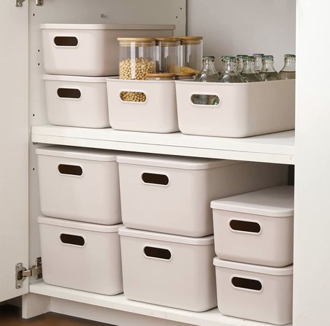 Cute Storage Bins With Lids, White Storage Boxes With Lids, Organizer Bins, Storage Bins Aesthetic, Storage With Lids, Toy Storage Bins With Lids, Shelf Storage Bins, Organization Containers, Aesthetic Storage Bins