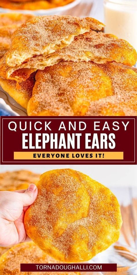 elephant ears Elephant Ears Recipe, Hot Snacks, State Fair Food, Fair Food, Special Desserts, Fried Dough, Funnel Cake, Elephant Ears, Fair Food Recipes