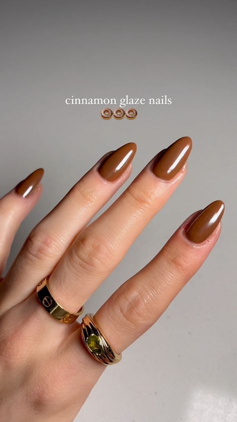 Brown Nails Ideas, Cinnamon Nails, Brown Nail Polish, Brown Nail, Hello Nails, Autumn Look, Smink Inspiration, Casual Nails, Classy Acrylic Nails