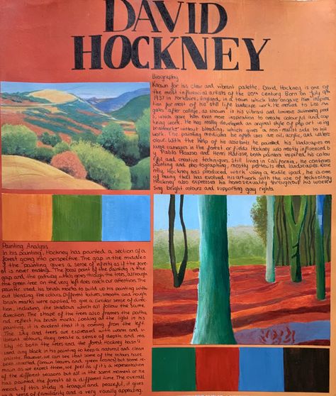 David Hockney Sketchbook, David Hockney Gcse Sketchbook, David Hockney Gcse Art Page, David Hockney Artist Research Page, Art Annotation, David Hockney Artist, Artist Research Page, David Hockney Art, Igcse Art