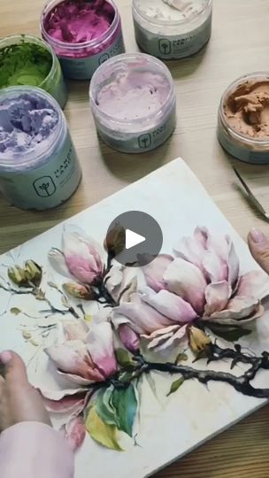 Facebook Peony Diy, Magnolia Paint, Sculpture Art Projects, Acrylic Tutorials, 1 March, Diy Apartment Decor, Floral Craft, Sculpture Painting, March 1