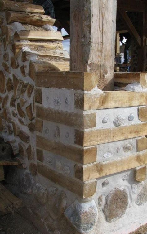 Cordwood Homes, Cord Wood, Earthship Home, Wood Building, Cob House, Timber Frame Homes, Patio Decorating Ideas On A Budget, Earth Homes, Natural Building