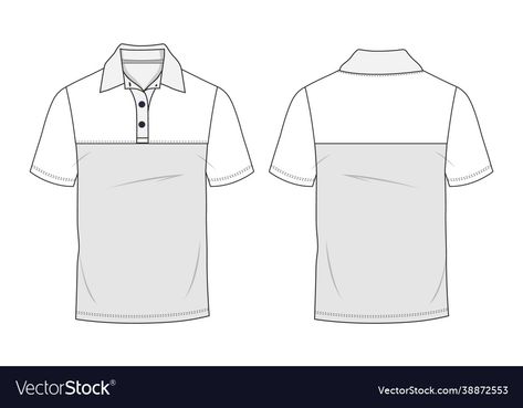 Polo Flat Sketch, Polo Shirt Drawing, T Shirt Technical Drawing, Polo Drawing, T Shirt Flat Sketch, Technical Fashion Drawing, Garment Sketches, Polo Tshirt Men, Flat Sketch Template