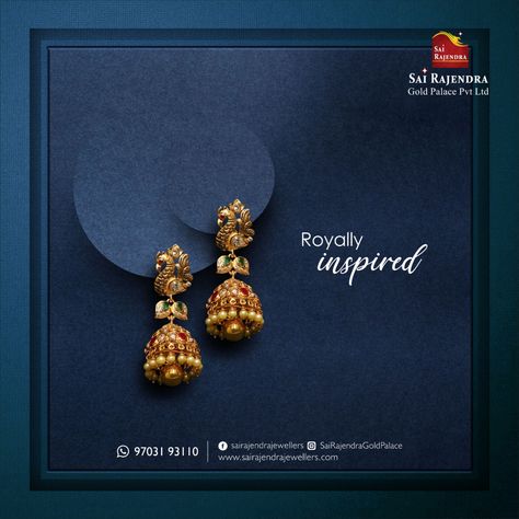 A piece of art from our rich and royal tradition Sai Rajendra Gold Palace Pvt Ltd  For more information Contact us at wa.me/9703193110  or call us at 97031 93110  #jewellary #earrings #statementearrings #Diamond_Jewellery #gemfacts #jewellary #jewelerybrand #gold_diamond #haram #hyderabad #earrings #22caratgoldjewellery #valentinesday Temple Jhumkas Earrings, Gold Buttalu, Uncut Jewellery, Diamond Haram, Latest Earrings Design, Gold Palace, Gold Earrings For Kids, Small Earrings Gold, Ear Tops