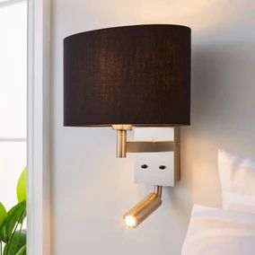 Wall Lights for Indoor & Outdoor | Dunelm | Page 2 Wall Mounted Lights, Copper Wall Light, Adjustable Wall Light, Black Wall Lights, Plug In Wall Lights, White Wall Lights, Black Outdoor Wall Lights, Wall Lights Bedroom, Industrial Wall Lights