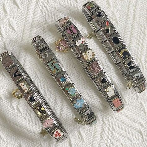 Nomination Bracelet, Dope Jewelry Accessories, Italian Bracelet, Jewelry Accessories Ideas, Charms Bracelet, Dope Jewelry, Classy Jewelry, Jewelry Essentials, Funky Jewelry