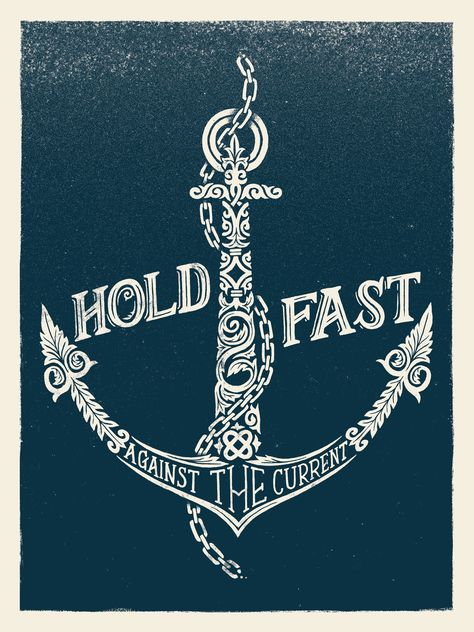 Hold Fast Tattoo, Calligraphy Fonts Alphabet, Anker Tattoo, Pirates Life, Anchor Tattoos, Hand Lettering Inspiration, Hold Fast, Engraving Illustration, Ankle Tattoo