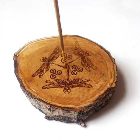 Triskelion Design, Forest Goblincore, Witch Notes, Celtic Gifts, Celtic Dragonfly, Apartment Details, Wooden Incense Holder, Celtic Decor, Lion Plush