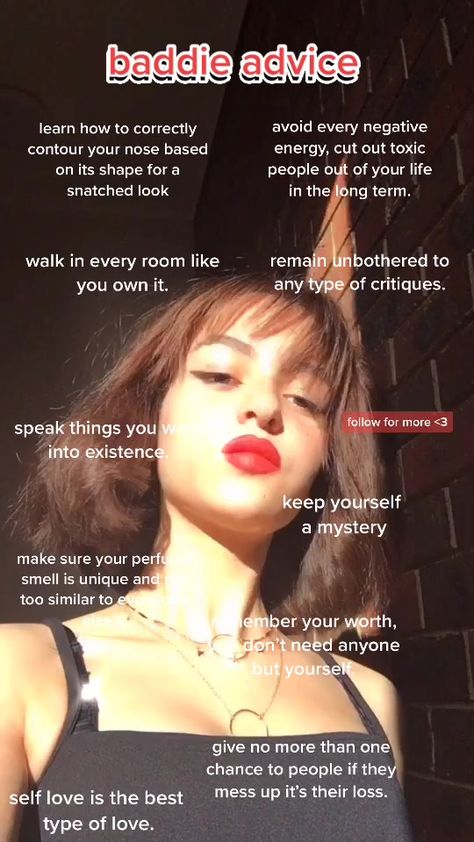 Ettiquette For A Lady, Girl Advice, Baddie Tips, Glow Up Tips, Baddie Quotes, Girl Life Hacks, Tiktok Watch, Tiktok Videos, Self Improvement Tips