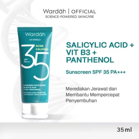 Sunscreen Wardah, Sunscreen Moisturizer, Vitamin B3, Acne Skin, Spf Sunscreen, Face Sunscreen, Salicylic Acid, Acne Prone Skin, Hydrate Skin