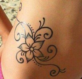 Cute and girly Hip Tattoos For Girls, Flower Hip Tattoos, Tummy Tattoo, Pretty Flower Tattoos, Tattoo Hip, Hawaii Tattoos, Tattoos To Cover Scars, Hip Tattoos, Flower Tattoo Meanings