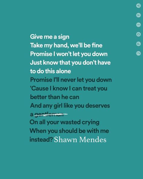 Give Me A Sign, Treat You, Cool Lyrics, Let You Down, Shawn Mendes, Treat Yourself, I Promise, Like You, Give It To Me