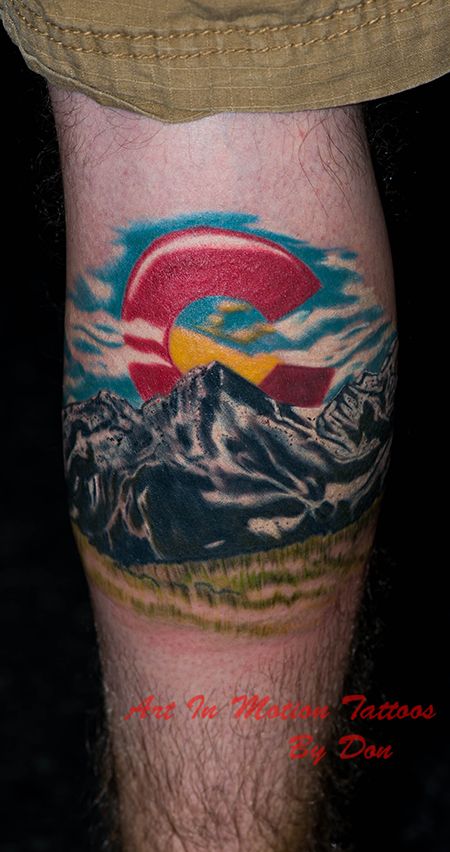 Colorado Tattoos, Hiking Tattoos, Ash Tattoo, Colorado Tattoo, Flash Ideas, Hiking Tattoo, Tattoo Color, Mountain Tattoo, Colorado Rockies