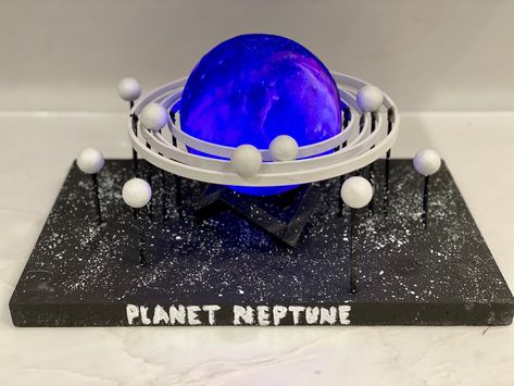 Neptune School Project Ideas, 3d Neptune Planet Project, 3d Mercury Planet Project, Neptune Project For Kids, Neptune Planet Project, Neptune Pictures, 2nd Grade Science Projects, Neptune Project, Planet Neptune