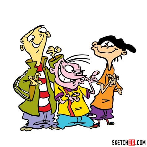 How to draw Ed, Edd and Eddy together - Step by step drawing tutorials Ed Edd Y Eddy, Ed Edd And Eddy, Ed And Eddy, Cartoons Hd, Ed Edd N Eddy, Cartoon Character Tattoos, Ed Edd, Character Template, 90s Cartoons