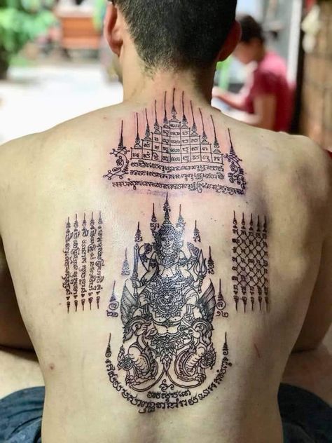 Cambodian Tattoo, Khmer Tattoo, Khmer Culture, Sak Yant Tattoo, Khmer Empire, Lana Del Rey Love, Wonderland Tattoo, Sak Yant, Thai Tattoo