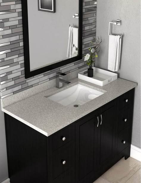 Bathroom Storage Vanity, Stone Vanity Top, Storage Vanity, Stone Vanity, Bathroom Cabinets Designs, Desain Pantry, Washbasin Design, Basin Design, Grey Bathroom